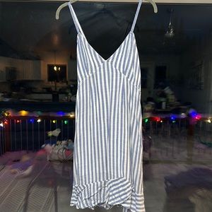 Blue and White Striped Dress